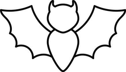 bat flying line style icon vector image