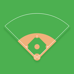 baseball field from top view flat design vector image