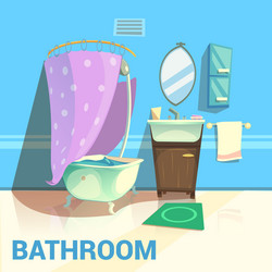 bathroom retro design vector image