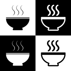 soup sign black and white icons line vector image