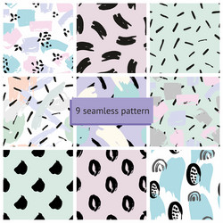 set of abstract seamless patterns vector image