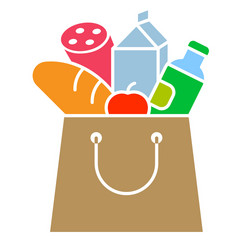 food paper bag icon vector image