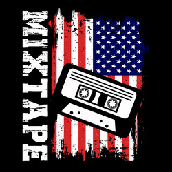 Old school hip hop cassette mixtape t-shirt design vector