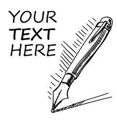 ink pen with sample text vector image