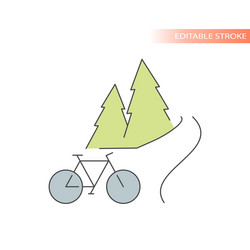 outdoors biking line icon vector image