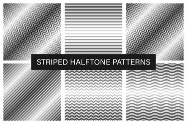 collection of seamless striped halftone patterns vector image