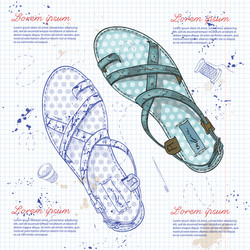 fashion sketch womens shoes vector image