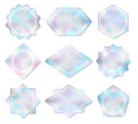 holography rainbow labels vector image