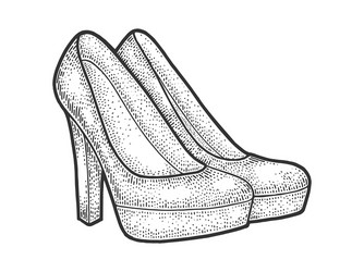 women high heeled shoes sketch vector image