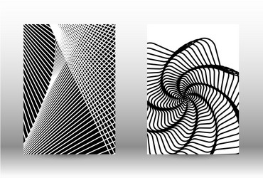 set of abstract patterns with distorted lines vector image