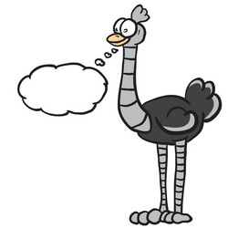 Ostrich with thought bubble vector