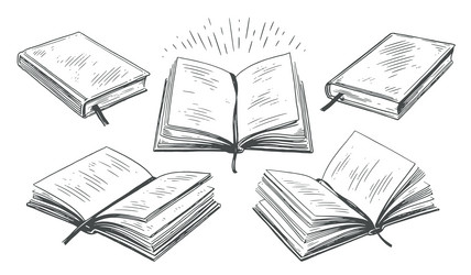 books set sketch education school concept vector image