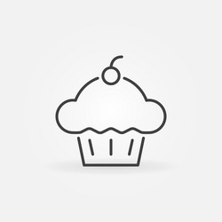 cupcake concept icon cup cake line vector image