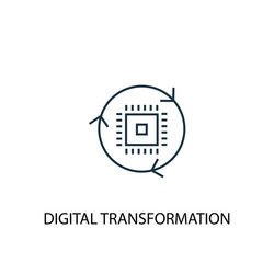 Digital transformation concept line icon simple vector