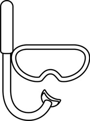 snorkel diving mask vector image