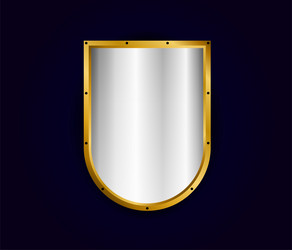 metal realistic shield silver with gold royal vector image