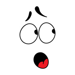 scared smile emoticon emoji cartoon line art icon vector image