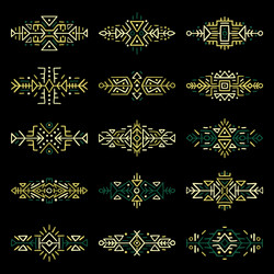 borders collection in ethnic style vector image