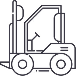 Forklift icon linear isolated thin vector