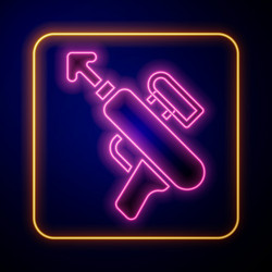 glowing neon fishing harpoon icon isolated vector