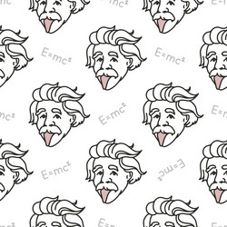 Seamless pattern with albert ainstein scientist vector