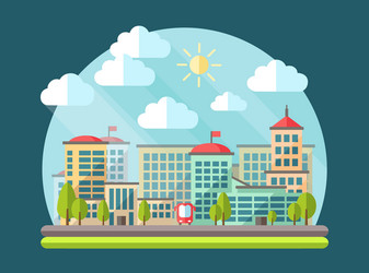 flat design urban landscape vector image