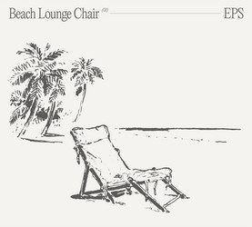 beach lounge chair on a seashore sketch vector image