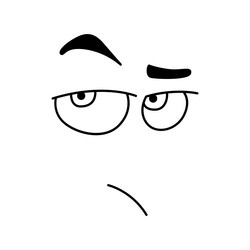 offended smile emoticon emoji cartoon line art vector image