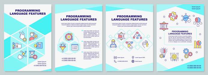 programming language features brochure template vector image