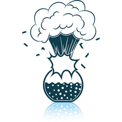 icon explosion chemistry flask vector image