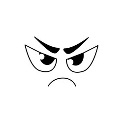 smile emoticon gloomy face cartoon emoji line vector image