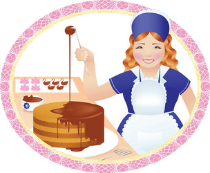 Woman pastry cook vector