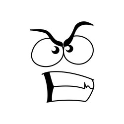 cartoon smile emoticon disgruntled emoji face vector image