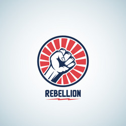 rebellion fist symbol abstract emblem vector image