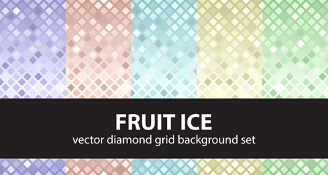 Diamond pattern set fruit ice seamless vector