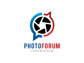 photography forum or community logo symbol icon vector image