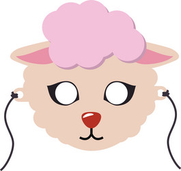 sheep animal carnival mask cute wooly lamb vector image