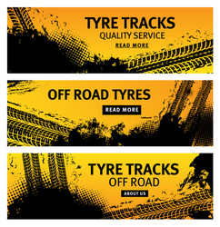 tyre tracks off road tire prints grunge banners vector image