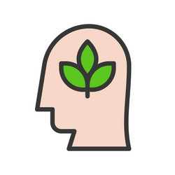 Human head and branch leaves save natural concept vector