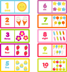 count from one to ten cute characters and numbers vector image