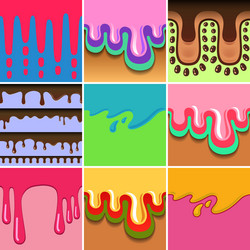 colored seamless pattern drips background set vector image