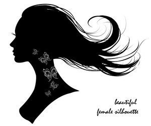 Beautiful female silhouette vector