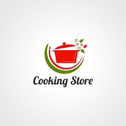 Cooking store logo icon element and template vector