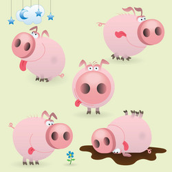 cartoon pigs vector image