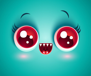 cute face of monster for halloween mask vector image