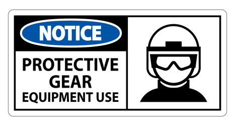 notice safety or protective gear and equipment use vector image