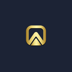 square triangle company gold logo vector image