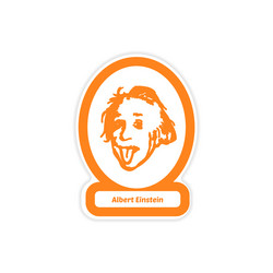 paper sticker on white background albert einstein vector image