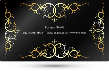 business card concept with gold ornament vector image