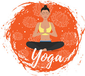 Yoga training in flat style vector